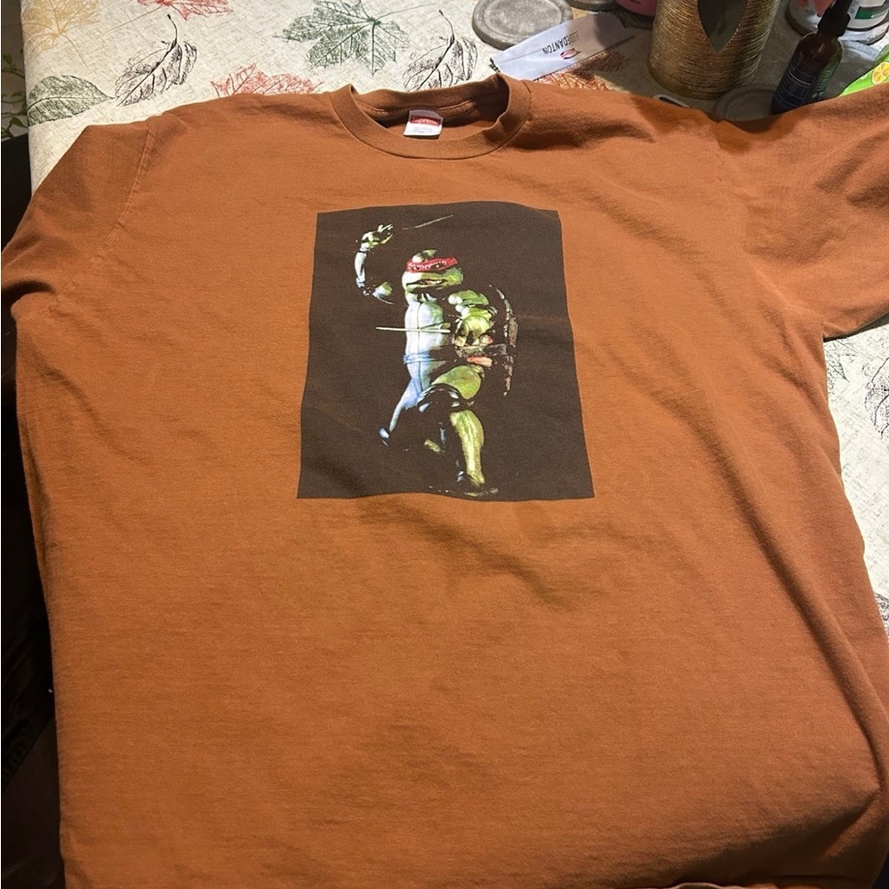 Brown Supreme Raphael Shirt (SMALL OIL STAIN)